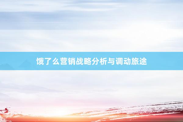 饿了么营销战略分析与调动旅途